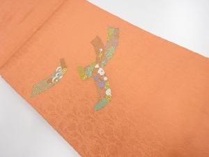 リサイクル　蘇州刺繍巻物模様織出し名古屋帯